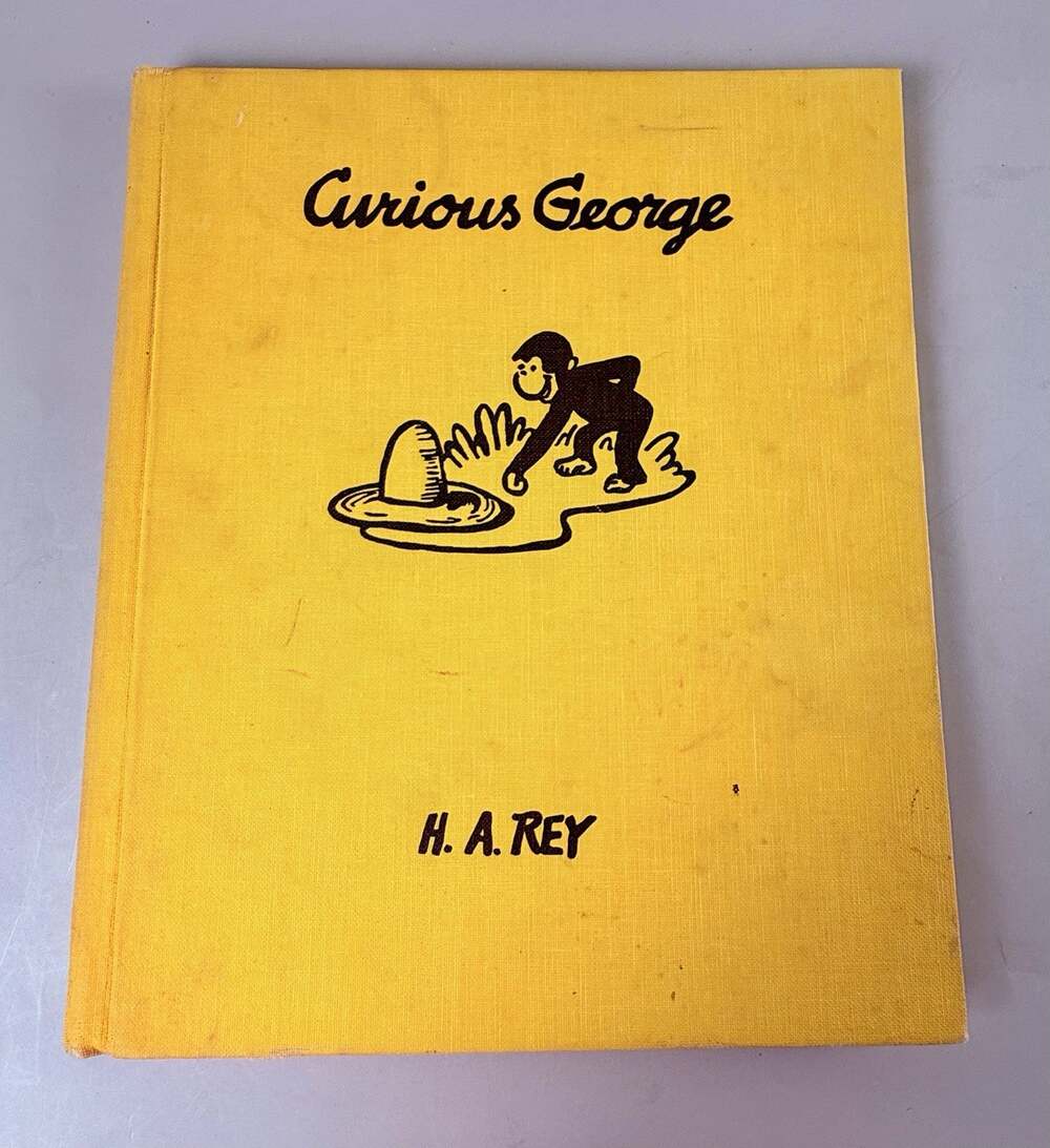 Vintage Curious George H.A. Rey 34th Printing Yellow Cloth Hardcover 1973 Rare